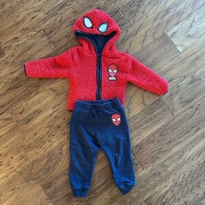Marvel Spiderman zip up hoodie with pants